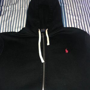 POLO Ralph Lauren Black Zip Up Hoodie Size Large